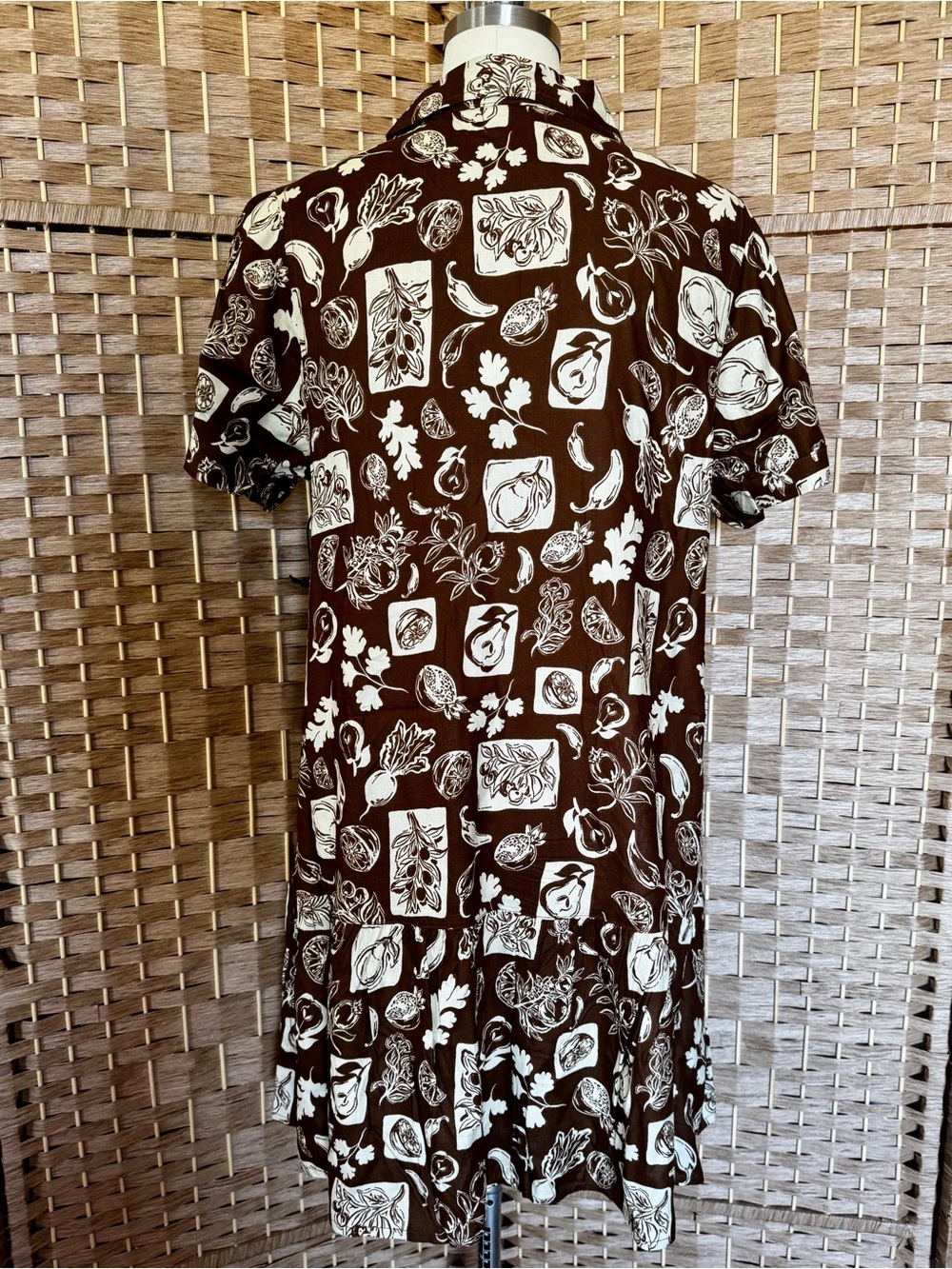 NWT Japna brown & cream print shirt dress M - Picture 7 of 12
